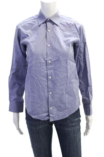 Michael Kors Childrens Boys Button Down Dress Shirt Blue Cotton Size 14