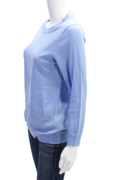 J Crew Womens Long Sleeves Crew Neck Sweater Sky Blue Wool Size Medium