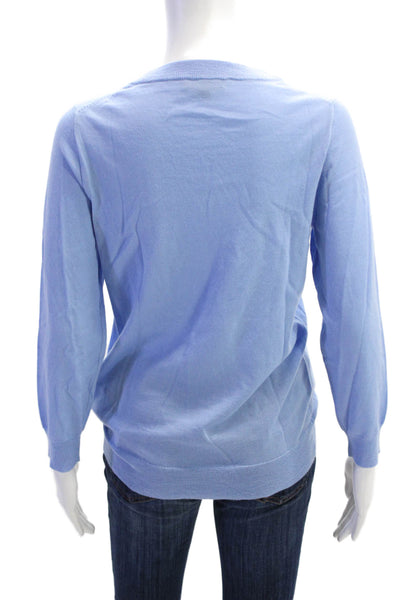J Crew Womens Long Sleeves Crew Neck Sweater Sky Blue Wool Size Medium