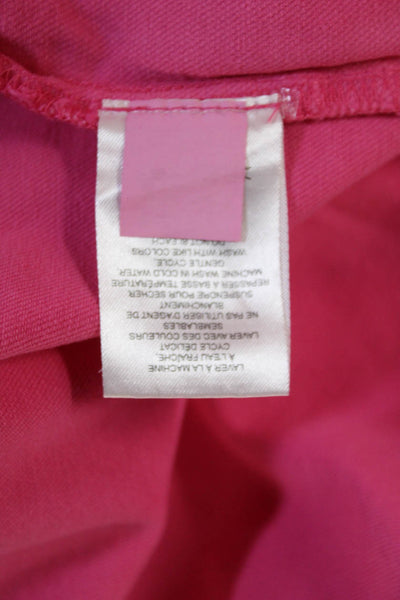 Renuar Womens Cotton Denim Stretch Zippered Mini Skirt Solid Pink Size XL