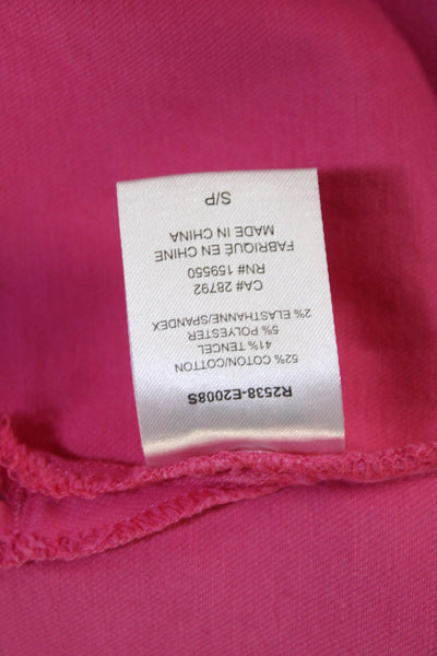 Renuar Womens Cotton Denim Stretch Zippered Mini Skirt Solid Pink Size S