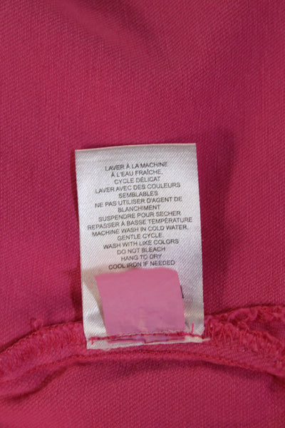 Renuar Womens Cotton Denim Stretch Zippered Mini Skirt Solid Pink Size S