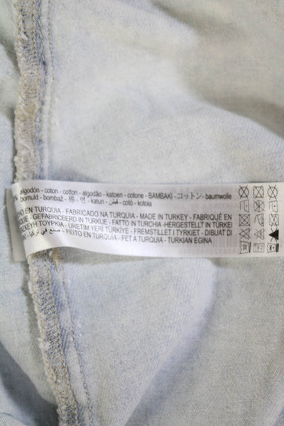 Bershka Womens Cotton Zip button Lined Distressed Denim Shorts Blue Size EUR 34