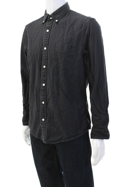Charles Tyrwhitt Mens Cotton Collared Button-Down Casual Shirt Black Size M