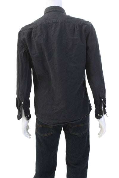 Charles Tyrwhitt Mens Cotton Collared Button-Down Casual Shirt Black Size M