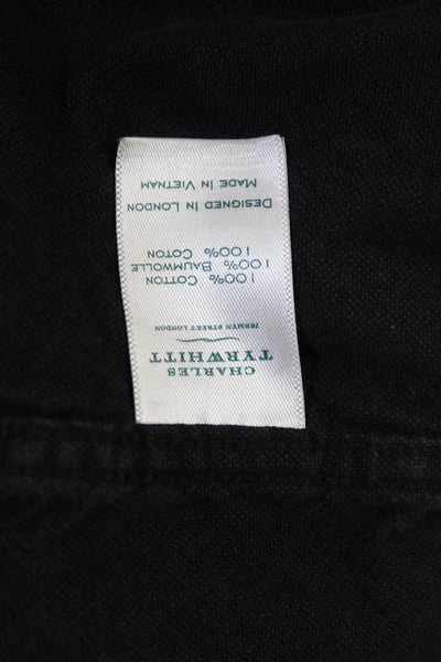 Charles Tyrwhitt Mens Cotton Collared Button-Down Casual Shirt Black Size M