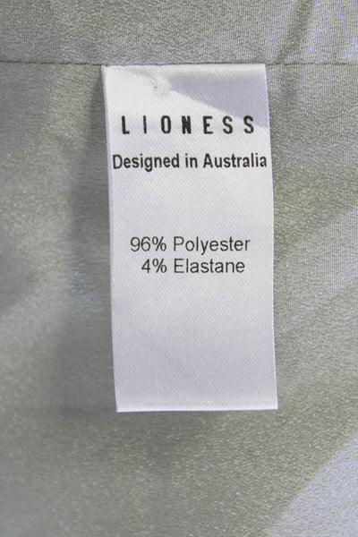 Lioness Womens Textured Long Sleeve Button Collar Blazer Green Size 2XS