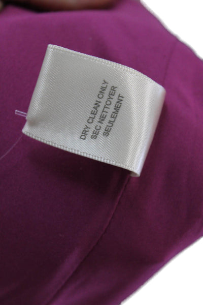 Rebecca Taylor Womens Short Sleeve Pleated Zip Up Sheath Dress Purple Size 2
