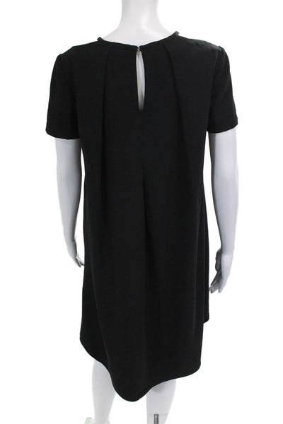 Trina Turk Womens Short Sleeve Cutout High Low Shift Dress Black Size 2