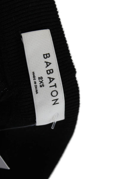 Babaton Womens Textured Elastic Waistband Lined Skinny Leg Knit Pants Black Size
