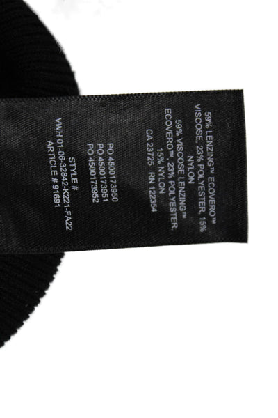 Babaton Womens Textured Elastic Waistband Lined Skinny Leg Knit Pants Black Size