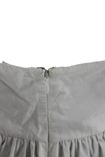 Prose & Poetry Womens Cotton Bow Detail Sleeveless Zip Back Blouse White Size S