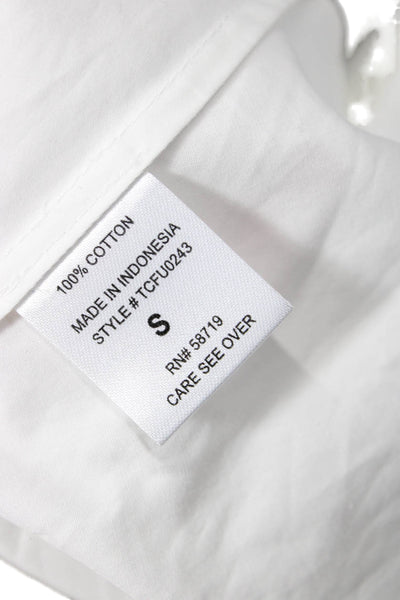 Prose & Poetry Womens Cotton Bow Detail Sleeveless Zip Back Blouse White Size S