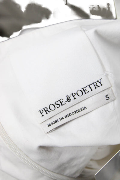 Prose & Poetry Womens Cotton Bow Detail Sleeveless Zip Back Blouse White Size S