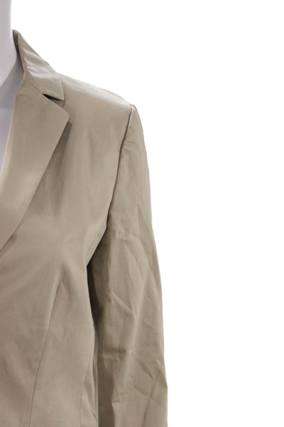 J Crew Womens Cotton Long Sleeve Slim Fit Two Button Blazer Jacket Beige Size 2