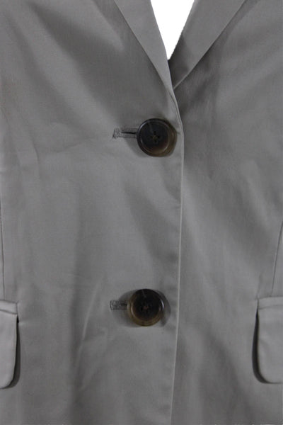 J Crew Womens Cotton Long Sleeve Slim Fit Two Button Blazer Jacket Beige Size 2
