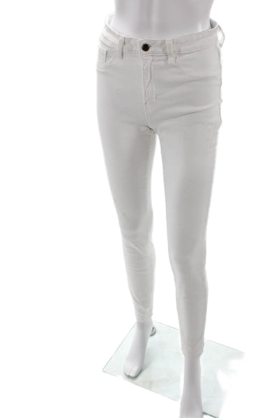 L'Agence Womens Cotton Mid Rise Skinny Fit Zip Fly Denim Jeans White Size 27