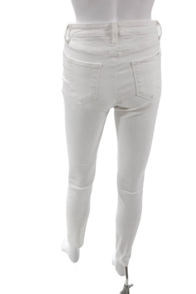 L'Agence Womens Cotton Mid Rise Skinny Fit Zip Fly Denim Jeans White Size 27