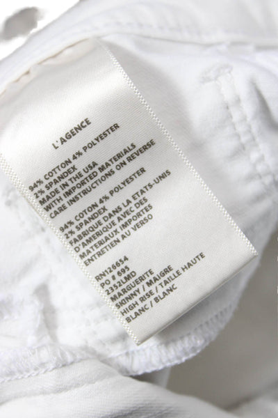 L'Agence Womens Cotton Mid Rise Skinny Fit Zip Fly Denim Jeans White Size 27