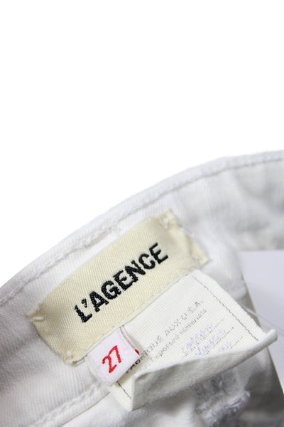 L'Agence Womens Cotton Mid Rise Skinny Fit Zip Fly Denim Jeans White Size 27