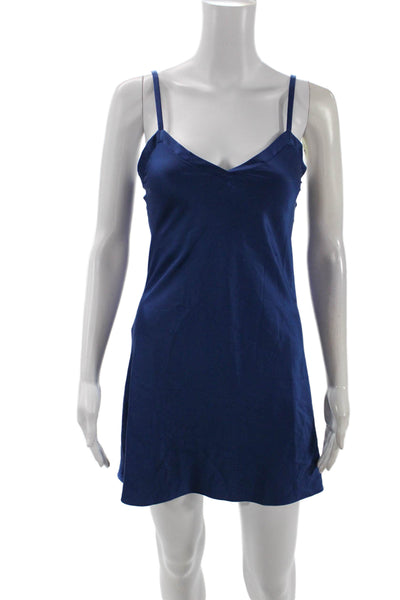 Rya Collection Womens Sleeveless V Neck A Line Dress Blue Size Extra Small