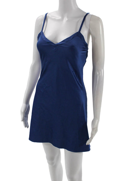 Rya Collection Womens Sleeveless V Neck A Line Dress Blue Size Extra Small