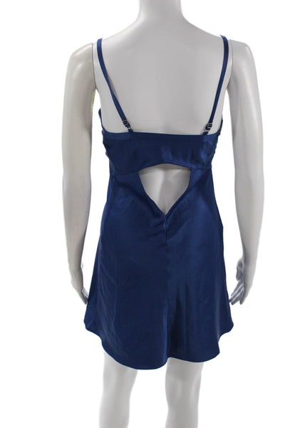 Rya Collection Womens Sleeveless V Neck A Line Dress Blue Size Extra Small