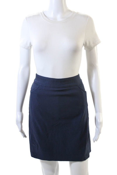 Tribal Womens Stretch A-Line Pull-On Casual Mini Skirt Solid Blue Size 16