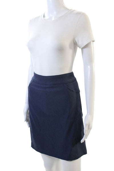 Tribal Womens Stretch A-Line Pull-On Casual Mini Skirt Solid Blue Size 16