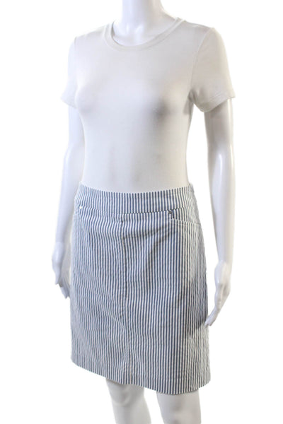 Renuar Womens Striped Print Stretch Casual A-Line Mini Skirt Gray Size 2
