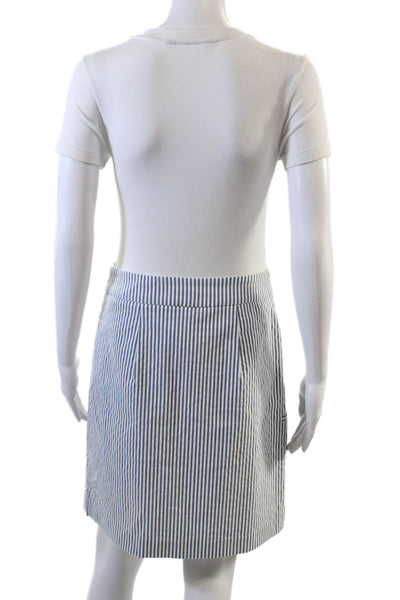 Renuar Womens Striped Print Stretch Casual A-Line Mini Skirt Gray Size 2
