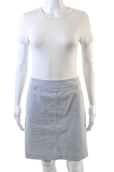 Renuar Womens Striped Print Stretch Casual A-Line Mini Skirt Gray Size 12