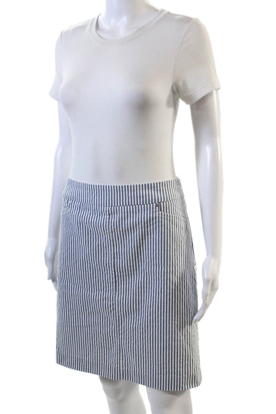 Renuar Womens Striped Print Stretch Casual A-Line Mini Skirt Gray Size 12