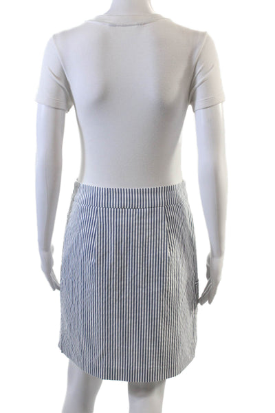 Renuar Womens Striped Print Stretch Casual A-Line Mini Skirt Gray Size 12