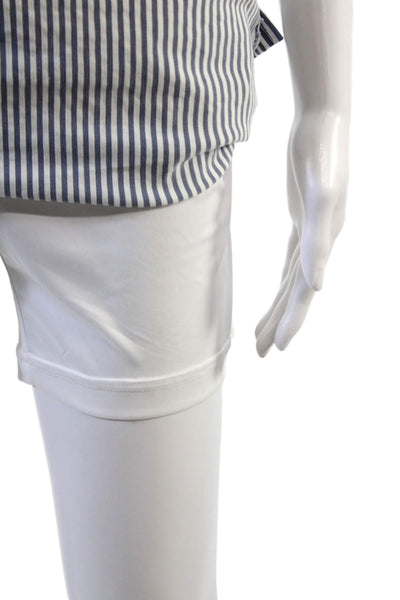 Renuar Womens Striped Print Stretch Casual A-Line Mini Skirt Gray Size 12