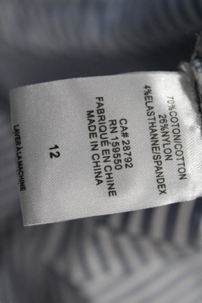 Renuar Womens Striped Print Stretch Casual A-Line Mini Skirt Gray Size 12