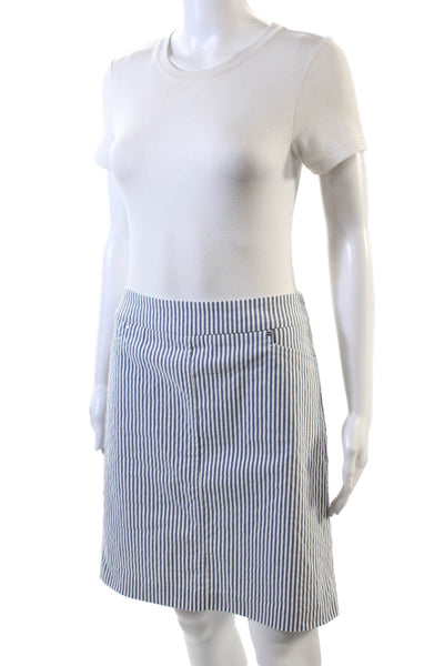 Renuar Womens Striped Print Stretch Casual A-Line Mini Skirt Gray Size 8