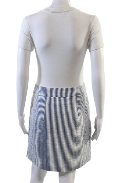 Renuar Womens Striped Print Stretch Casual A-Line Mini Skirt Gray Size 8