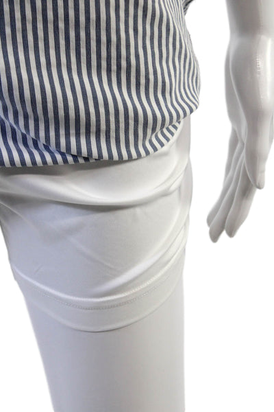Renuar Womens Striped Print Stretch Casual A-Line Mini Skirt Gray Size 8