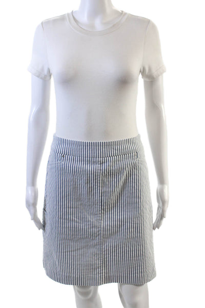 Renuar Womens Striped Print Stretch Casual A-Line Mini Skirt Gray Size 14
