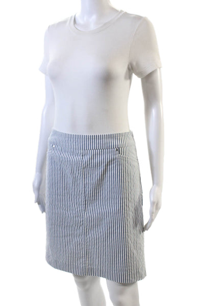 Renuar Womens Striped Print Stretch Casual A-Line Mini Skirt Gray Size 14