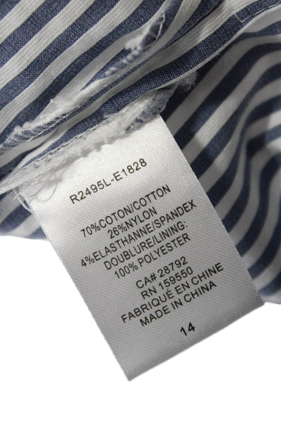 Renuar Womens Striped Print Stretch Casual A-Line Mini Skirt Gray Size 14
