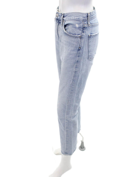 Agolde Womens Cotton Light Wash Denim Mid-Rise Straight Leg Jeans Blue Size 25