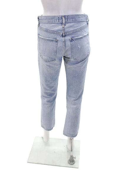 Agolde Womens Cotton Light Wash Denim Mid-Rise Straight Leg Jeans Blue Size 25