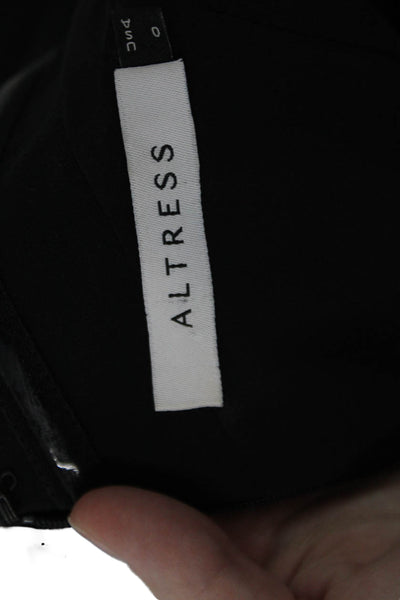Altress Womens Pleated V-neck Sleeveless Lined Long Gown Dress Black Size 0