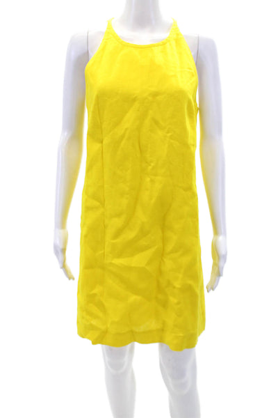 J Crew Womens Linen Sleeveless Knee Length Sun Dress Yellow Size Small