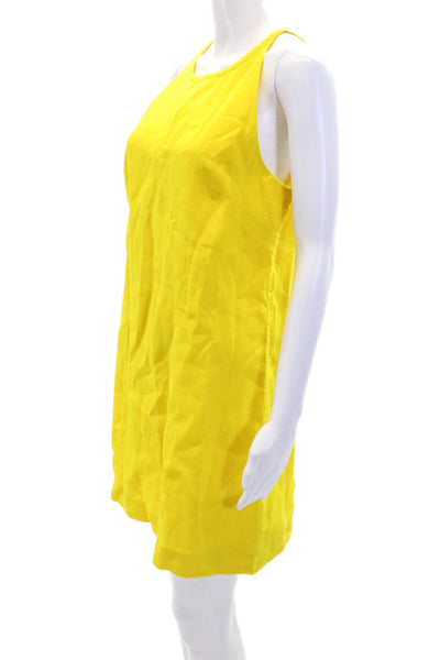 J Crew Womens Linen Sleeveless Knee Length Sun Dress Yellow Size Small
