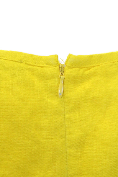 J Crew Womens Linen Sleeveless Knee Length Sun Dress Yellow Size Small
