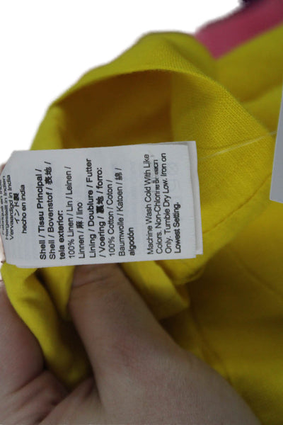 J Crew Womens Linen Sleeveless Knee Length Sun Dress Yellow Size Small