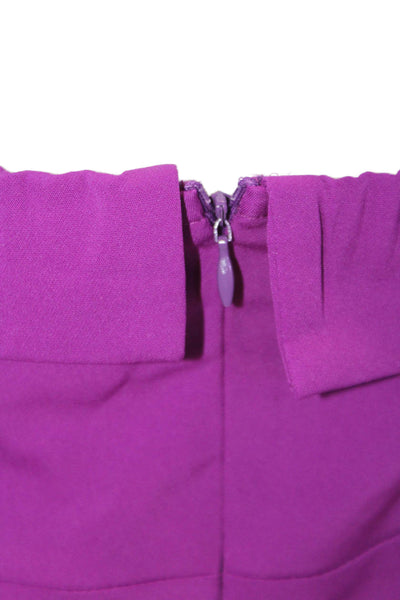 Hello Molly Womens Strapless High Rise Romper Berry Purple Size Medium